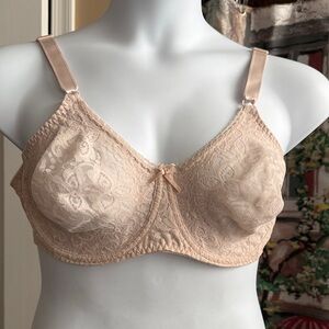 Bali Lace Full Coverage Bra - Beige